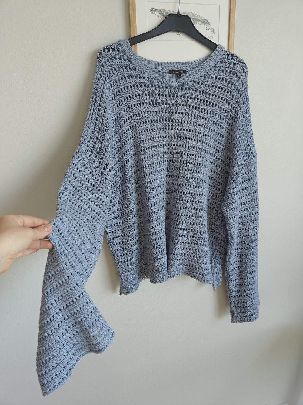 Dynamite Powder Blue Open-Knit Scoop Neck Sweater